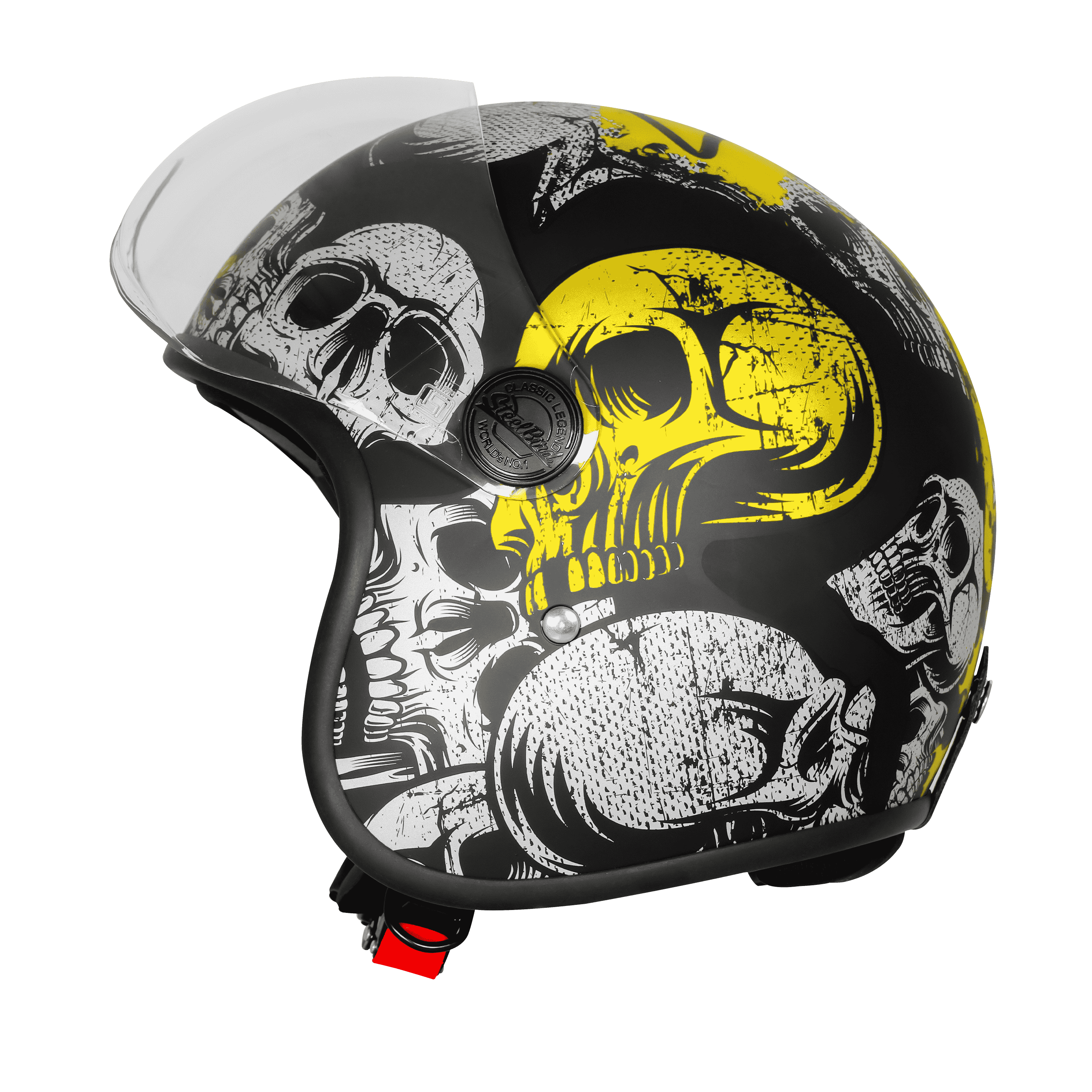 SBH-54 VINTAGE SKULL MAT BLACK WITH NEON
